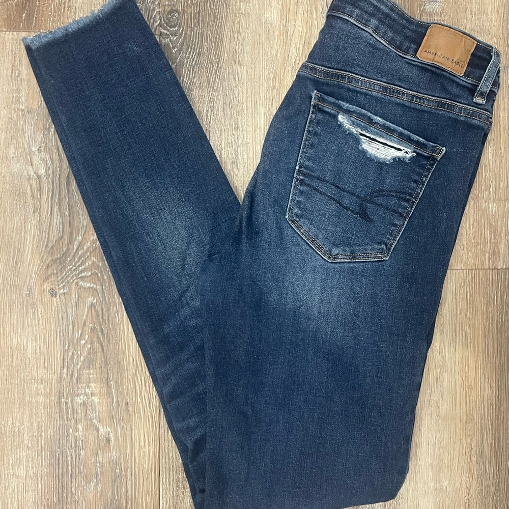 American Eagle Outfitters Dark Wash Jegging Jeans, 8 X Long